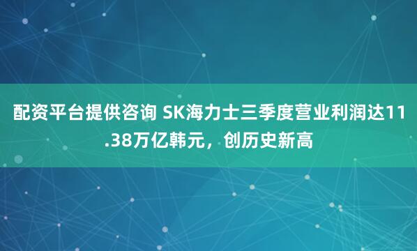 配资平台提供咨询 SK海力士三季度营业利润达11.38万亿韩元，创历史新高